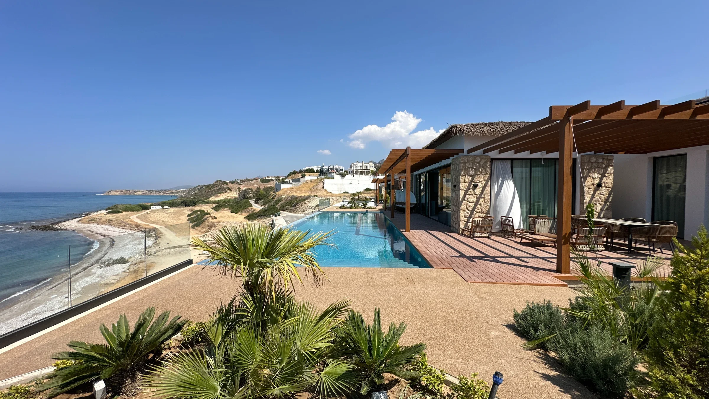 Sea View Villa, its private pool and the Mediterranean coastline